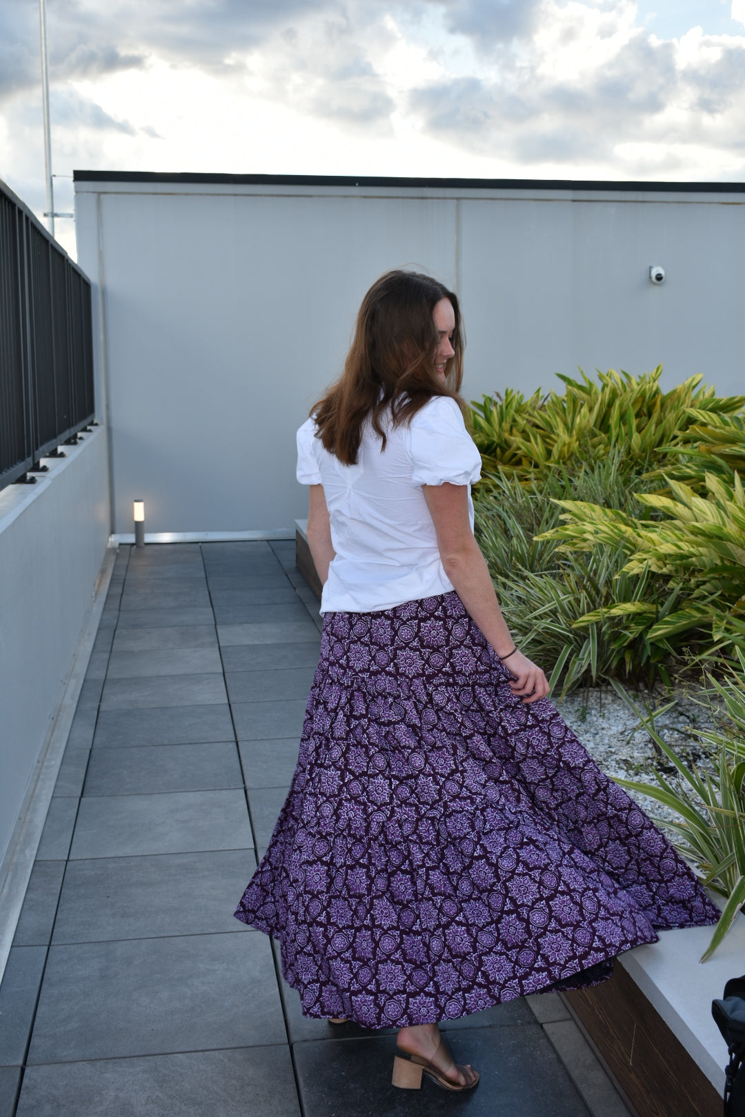 Boho Summer Long Skirt Deep Plum