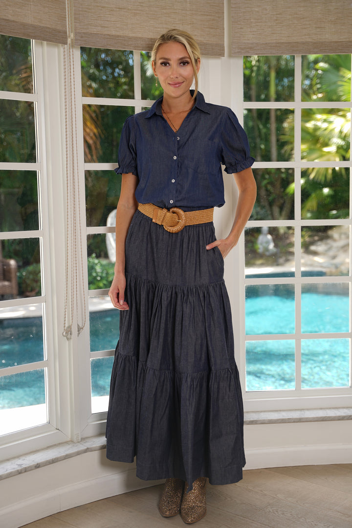 Boho Long Skirt Denim