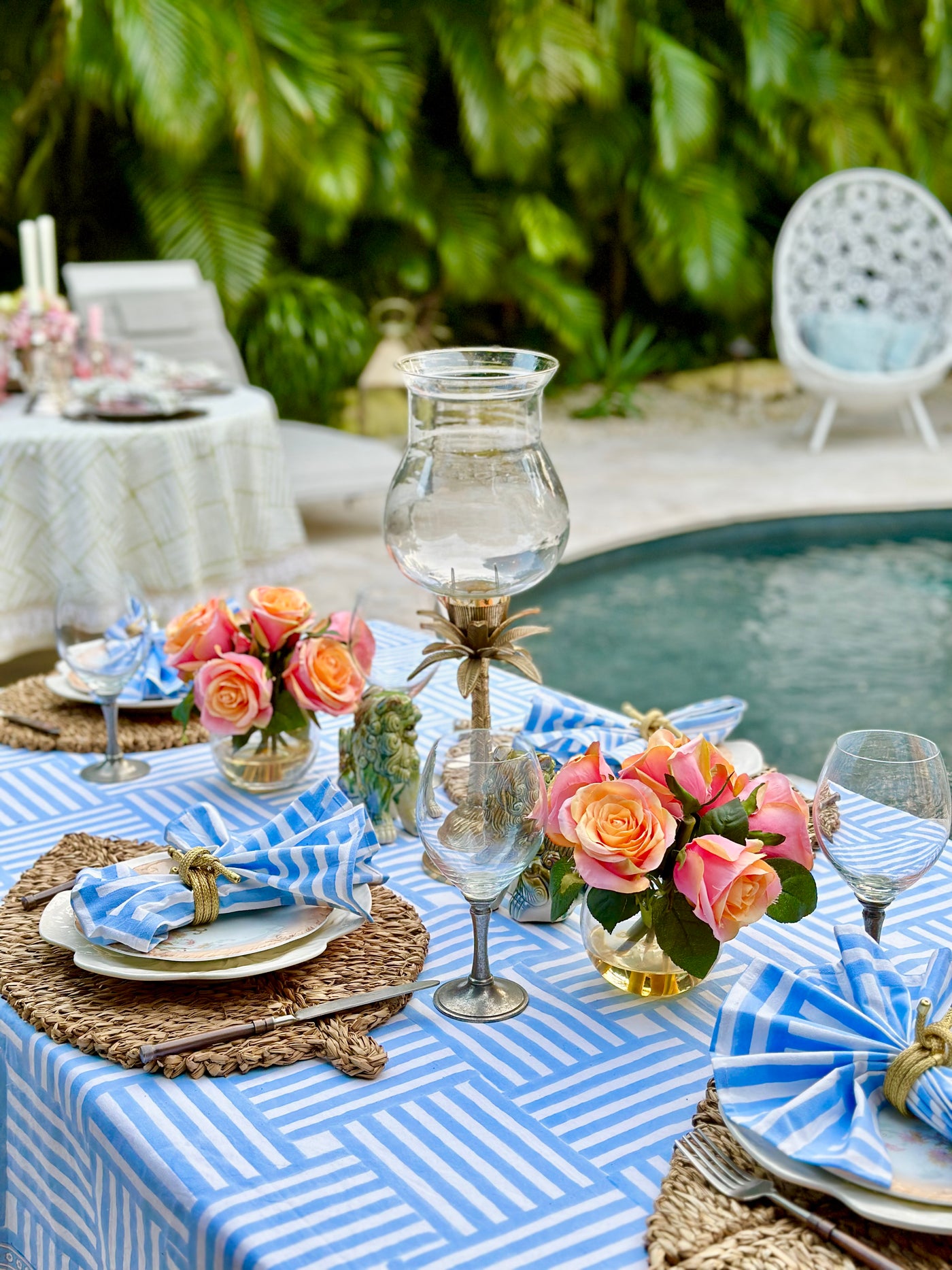 French Blue Stripe Napkins (Set of 4)