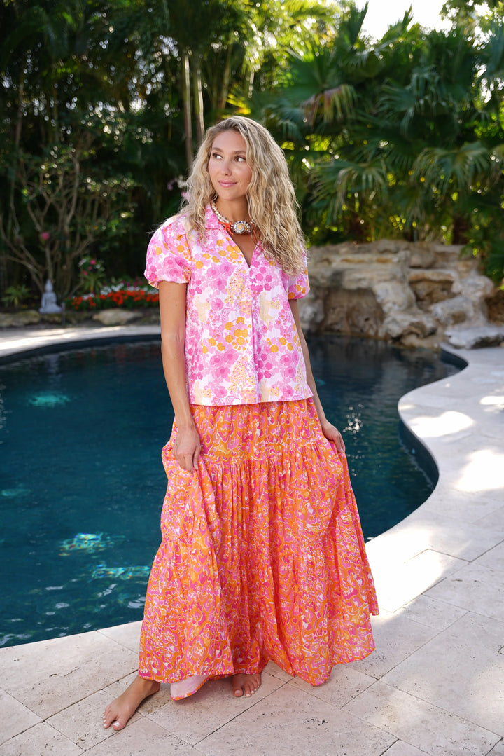 Boho Long Skirt Orange Marie