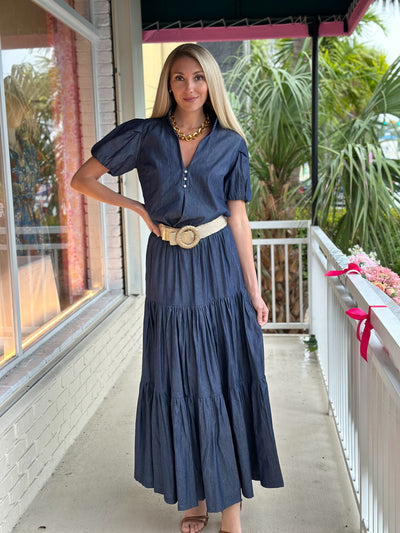 Boho Long Skirt Denim