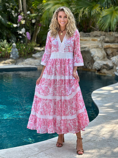 Aziza Long Dress Hibiscus