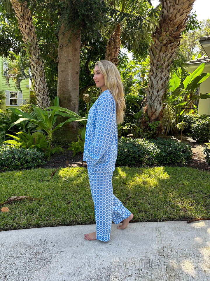 Long Pajamas Seas Turquoise