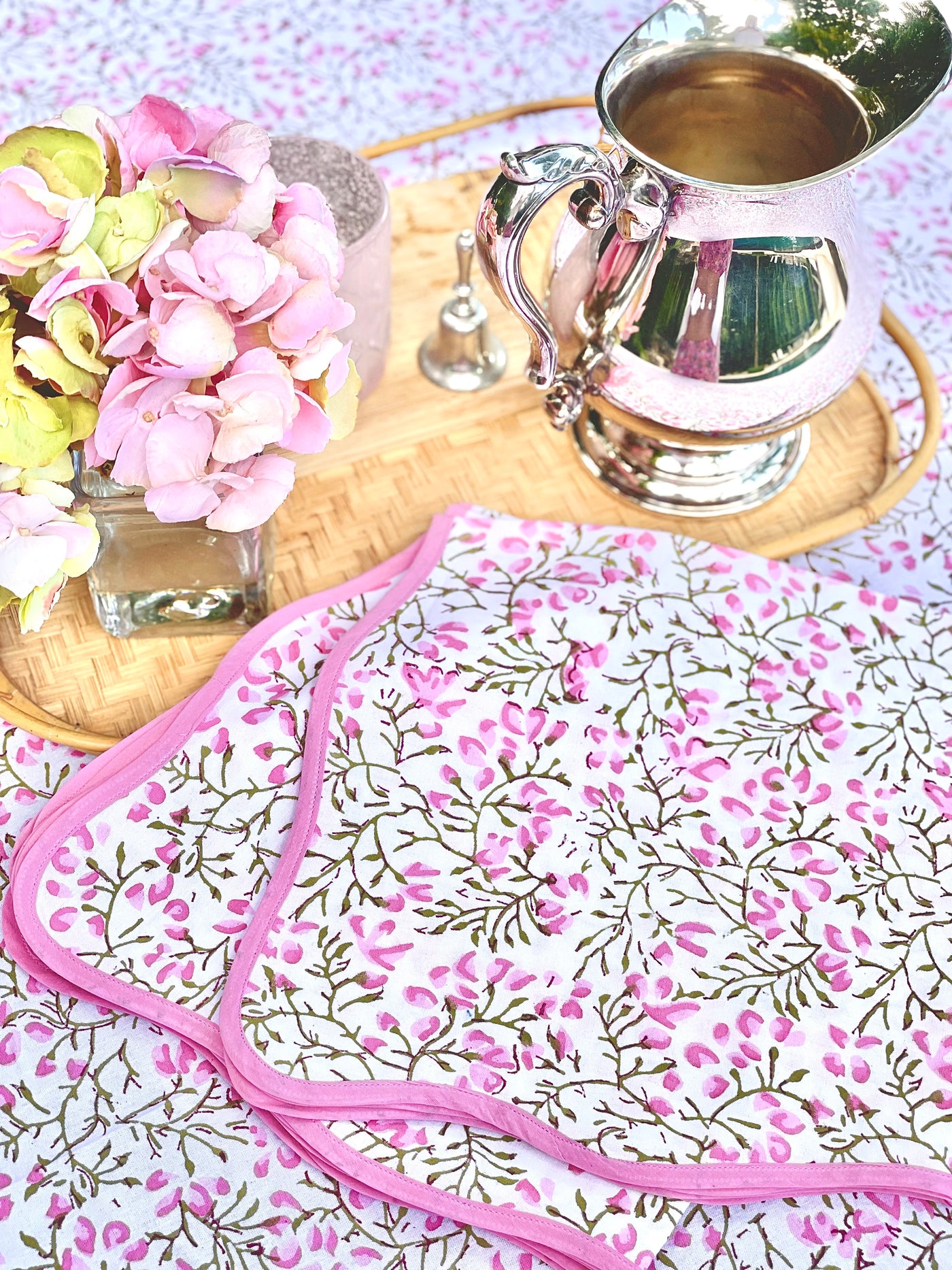 Cherry Blossom Scalloped Napkins